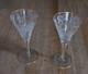 2 Vintage MOSER MAHARANI Engraved 8 Water Wine Crystal Goblet Glasses 24K Gold