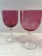 2 Vintage Nason Moretti Murano Gotici Wine Goblet Glasses Cranberry Crystal