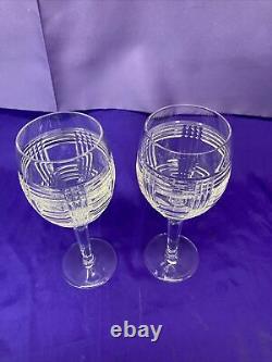 2 Vintage Ralph Lauren Waterford Glen Plaid Wine Glass 8-1/4 12 oz MINTY