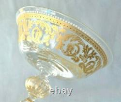 2 Vintage SALVIATI Enamel Murano Italy Venetian 8 1/4 Tall Champagne Wine Glass