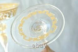 2 Vintage SALVIATI Enamel Murano Italy Venetian 8 1/4 Tall Champagne Wine Glass