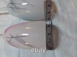 2 Vintage Signed Steven Maslach Art Wine Glass Goblets Frosted Glasses