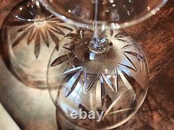 2 Vintage Tiffany & Co Starcut Bowl 16 Oz Wine Glasses 8 Inches