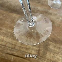 2 Vtg Ajka Amethyst Hock Wine Glasses 7.75 Cut To Clear Bohemian Czech Glass