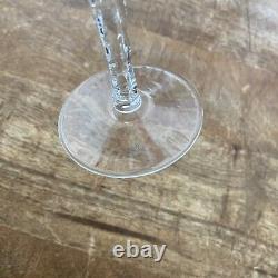 2 Vtg Ajka Ruby Gold Hock Wine Glasses 7.75 Cut To Clear Bohemian Glass Pink