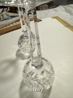 2 Vtg Waterford Crystal Lismore Hock Wine Glasses 8 Oz Vertical Cut 7.5 NR $79