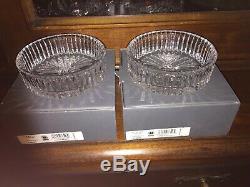 2 Vtg Waterford Wine Bottle Coasters/dip/candy dish New In Box Mint! Great Gift