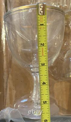 32NIP Vintage Gold Rim West German Crystal Goblets Wine Cocktail Cordial Glasses