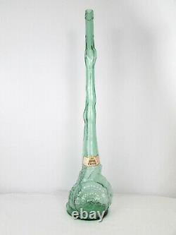 32 Large Vtg Snail Shaped Empty Green Wine Bottle Italian Glass Art Sculpture