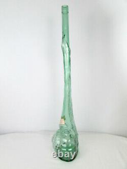 32 Large Vtg Snail Shaped Empty Green Wine Bottle Italian Glass Art Sculpture