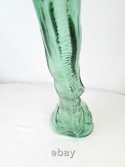 32 Large Vtg Snail Shaped Empty Green Wine Bottle Italian Glass Art Sculpture