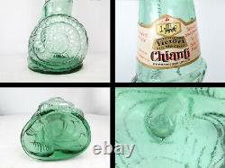 32 Large Vtg Snail Shaped Empty Green Wine Bottle Italian Glass Art Sculpture