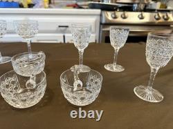 32 Pc Vintage Crystal Stemware & Entertaining Collection Goblets Sherbets Cups