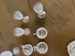 32 Pc Vintage Crystal Stemware & Entertaining Collection Goblets Sherbets Cups