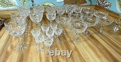 32p Vintage Gorham Rosewood (Older) Crystal Wine Water Champagne Cordial Glasses