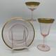 33 Pc Vtg Tiffin Franciscan Minton Pink & 22k Gold Wine Glasses & Salad Plates