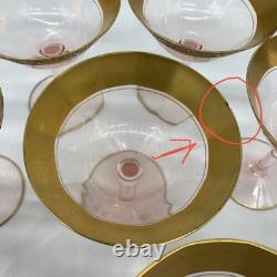 33 Pc Vtg Tiffin Franciscan Minton Pink & 22k Gold Wine Glasses & Salad Plates