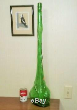 33 SNAIL BOTTLE vtg italian emopli wine art glass sculpture mcm escargot shell
