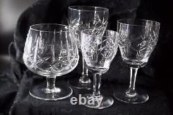 33pcs. Vintage Hand-cut Premium Crystal glasses Cristallierie Lucerne, France