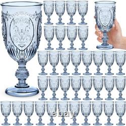 36 Pack Plastic Goblets 10oz Upgrade Vintage Water Goblet Plastic Wine Glasse