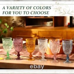 36 Pack Plastic Goblets 10oz Upgrade Vintage Water Goblet Plastic Wine Glasse