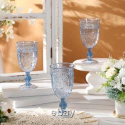 36 Pack Plastic Goblets 10oz Upgrade Vintage Water Goblet Plastic Wine Glasse