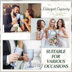 36 Pack Plastic Goblets 10oz Upgrade Vintage Water Goblet Plastic Wine Glasse