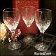3 Galway O'Hara Red Wine glass cut clear crystal glasses 7 5/8 Vintage