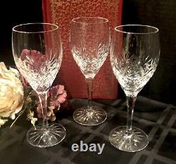 3 Galway O'Hara Red Wine glass cut clear crystal glasses 7 5/8 Vintage