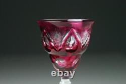 3 Vintage Bohemian Crystal Cut-to-Clear Hock Wine Glass Goblet