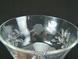 3 Vintage Elegant Wine Glasses Optic Floral Cut With Ruby Red Foot UNK4426