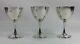 3 Vintage Sterling Silver Wine Glasses Goblets Metasco Mid Century