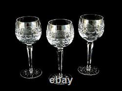 3 Vintage Waterford Crystal Kylemore Hock Wine Glasses