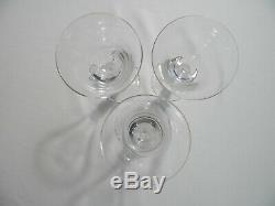 3 Vtg Cambridge Glass Nude Stem Statuesque Wine Goblet Frosted Male Clear