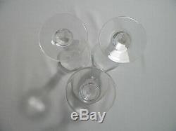 3 Vtg Cambridge Glass Nude Stem Statuesque Wine Goblet Frosted Male Clear