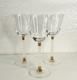 3 Vtg Sasaki Tucano Wine Glasses Frosted Stem&gold Accents Column