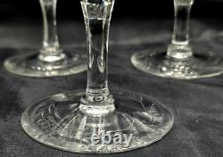 3 Webb Corbett Intricate Floral Cut Crystal Wine Glasses Water Goblet Vintage