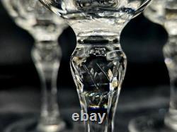 3 Webb Corbett Intricate Floral Cut Crystal Wine Glasses Water Goblet Vintage