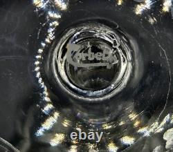 3 Webb Corbett Intricate Floral Cut Crystal Wine Glasses Water Goblet Vintage