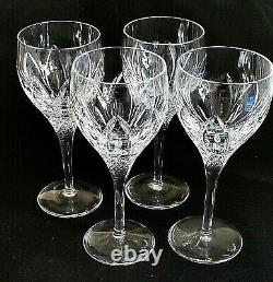 4 (Four) ATLANTIS CHARTRES Cut Lead Crystal Wine Glasses Signed DISCONTINUED