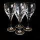 4 (Four) DUBLIN CRYSTAL Wave Cut Lead Crystal Tulip Wine Glasses Signed DISCONT