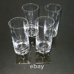 4 (Four) ROSENTHAL LINEAR SMOKE Crystal White Wine Glasses MCM- Signed DISCONT