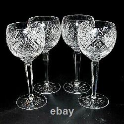 4 (Four) WATERFORD WAT72 Cut Crystal Wine Hocks Rare- Signed DISCONTINUED