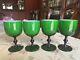 4 Italian Vintage Carlo Morretti Cased Glass Green Wine Glasses! Good Price