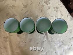 4 Italian Vintage Carlo Morretti Cased Glass Green Wine Glasses! Good Price