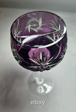 4 Nachtmann Cut to Clear Crystal Wine Glasses Mid-Century Modern VTG