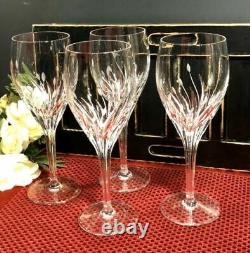 4 Noritake Moondust WINE Glass / Goblet Etched Plants/ flower Vintage goblet