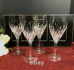 4 Noritake Moondust WINE Glass / Goblet Etched Plants/ flower Vintage goblet