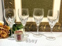 4 Noritake Moondust WINE Glass / Goblet Etched Plants/ flower Vintage goblet