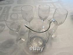 4 Orrefors Crystal Prelude Wine Glasses & Matching Prelude Pitcher Modern